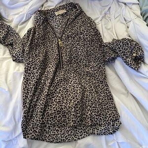 Michael Kors Leopard Print Blouse